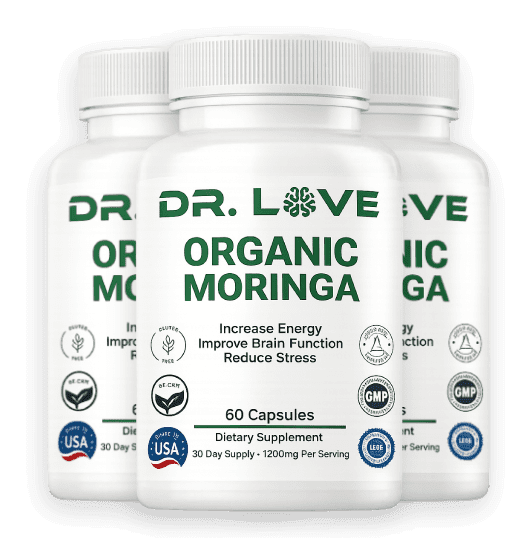Three bottles of Dr. Love's Moringa